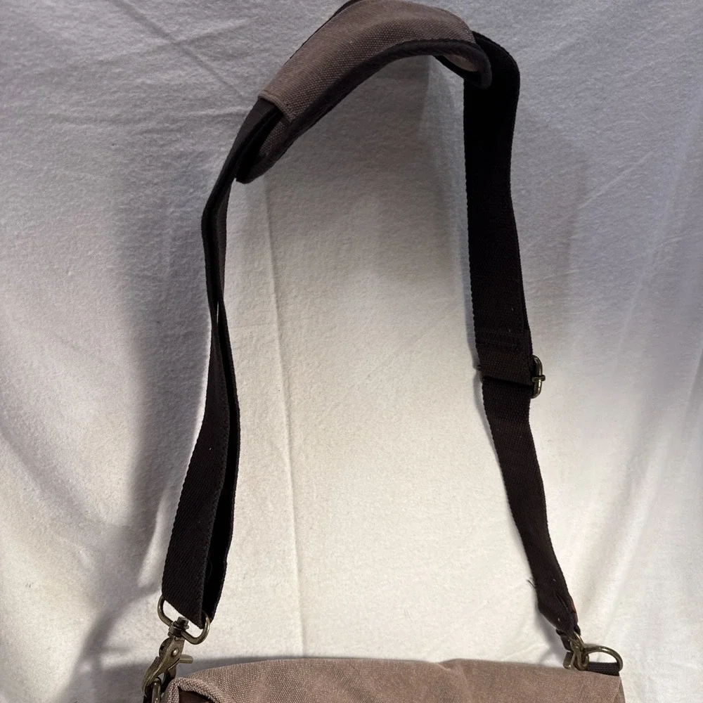 Amhoo Canvas Crossbody MessengerBag‎ Heavyweight Pockets Boho Chic Hippie NEW